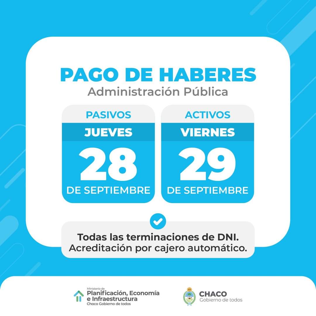 Esta semana comienza el cronograma de pago del mes de septiembre para ...